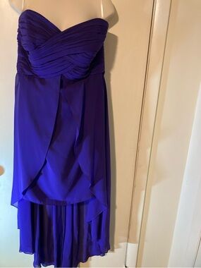 David's Bridal Purple Layered Chiffon Maxi Dress